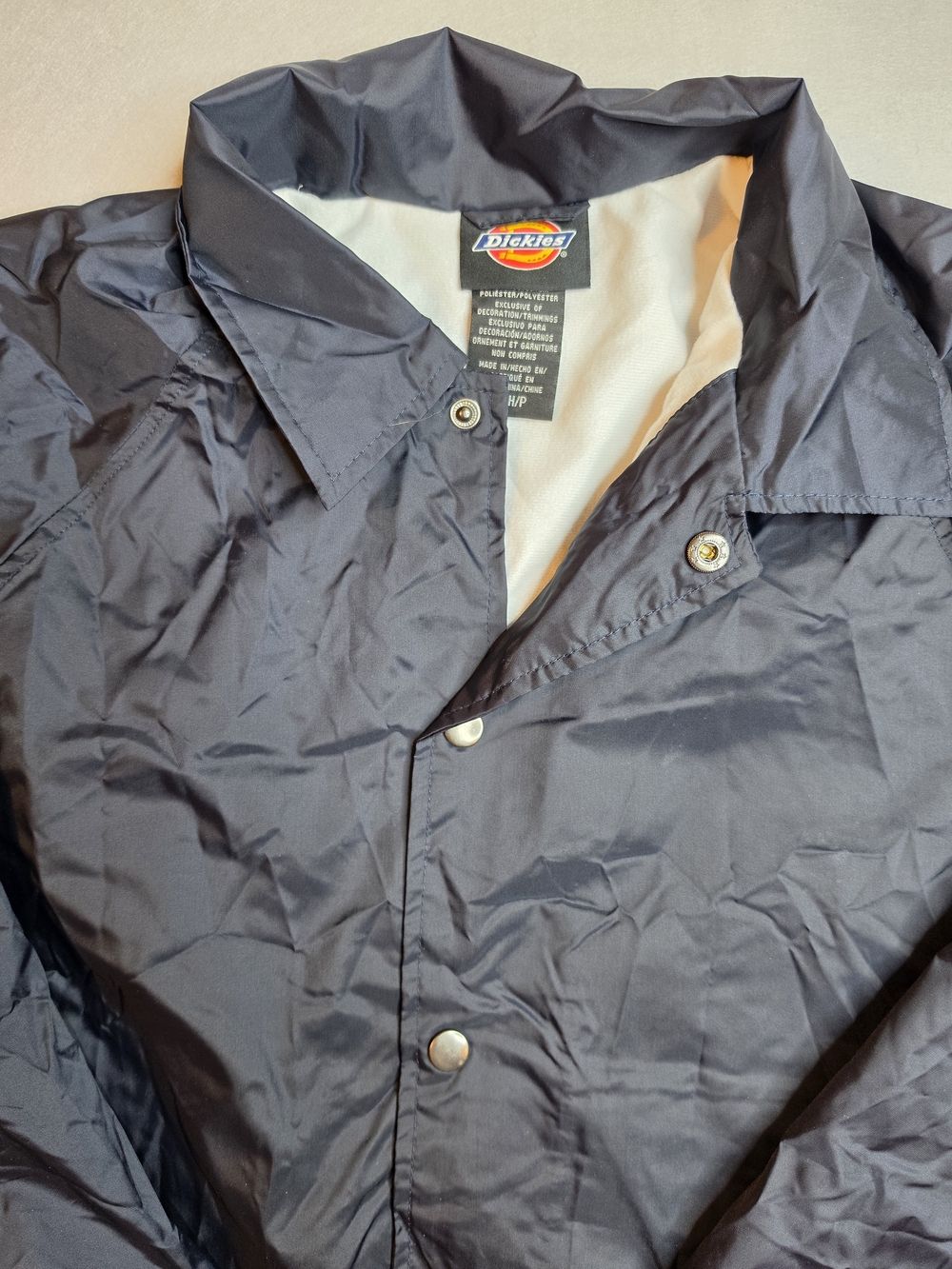 Dickies Navy Men's Rain Windbreaker Coach Jacket Size Small